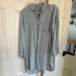 Women's Long Sleeve Denim Shirt Dress